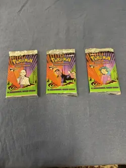 3 Factory Sealed WOTC Pokemon Gym Challenge Booster Packs Erika Giovanni Blaine 742818062244 - Image 1