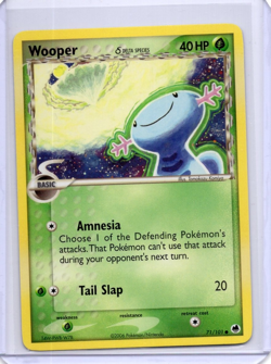 Wooper Delta Species 71/101 EX Dragon Frontiers Common Pokemon TCG LP - Image 1