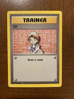 Bill 91/102 Base Set Unlimited 91/102 Trainer Pokemon Card WOTC 1999 - Image 1