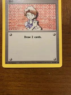 Bill 91/102 Base Set Unlimited 91/102 Trainer Pokemon Card WOTC 1999 - Image 3