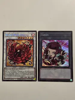 Black Rose Dragon L5DD-ENS02 Secret Rare Chibi Yugioh 1st Edition + Token Card - Image 1