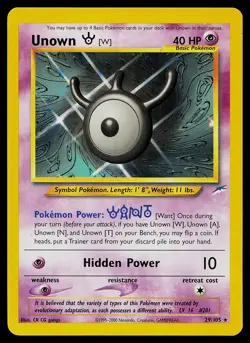 Pokemon Card - Unown [W] Neo Destiny 29/105 Rare Non Holo - Image 1