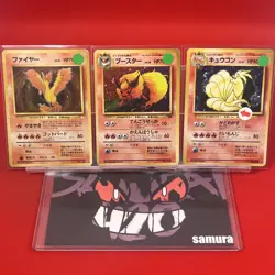 3set!! EX) Pokemon Card Old-Back Era Special Set Japanese Moltres Flareon Holo - Image 1