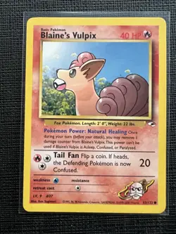 Pokemon TCG Blaine's Vulpix Gym Heroes Card 65/132 Unlimited Common MP - Image 1
