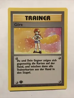 Pokemon TCG Lass Gore Base Set 75/102 German Card First 1st Edition - Image 1