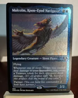 MTG Malcolm KEEN-Eyed Navigator Etched Foil Commander Legends LP X1 Magic - Image 1