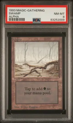 Swamp (A) - Alpha - MTG - NM to Mint - PSA 8. More MTG in Store - Image 1