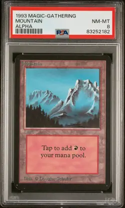 Mountain - Alpha - MTG - NM to Mint - PSA 8. More MTG in Store - Image 1