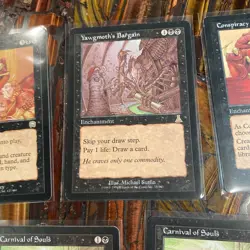 1999 MTG Black X5 Lot Yawgmoth's Bargain, Carnival Of Souls, Conspiracy Magic - Image 3
