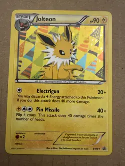 Pokemon Jolteon BW91 Black and White Holo Rare Black Star Promo Card LP - Image 1