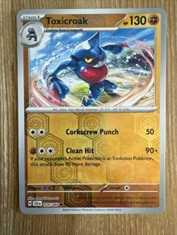 Pokemon TCG: Toxicroak 024/064 REVERSE Holo - Shrouded Fable - Image 1