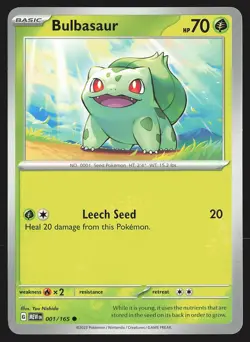 SV: Scarlet & Violet 151 Bulbasaur #001/165 Common Pokemon Card - Image 1
