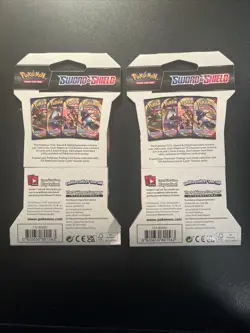 Pokemon TCG Sword and Shield Base Set Sleeved Booster Packs Factory Sealed X2 - Image 2