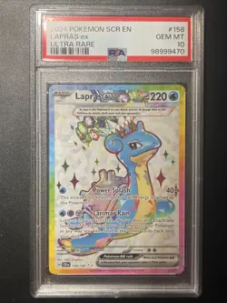 2024 Pokemon Stellar Crown Lapras EX 158/142 Ultra Rare PSA 10 GEM Mint - Image 1
