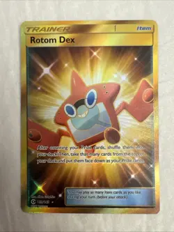 Pokemon TCG Rotom Dex Sun & Moon Base Set 159/149 Holo Secret Rare - Image 1