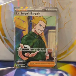 Pokemon TCG Lt. Surge's Bargain Illustration Rare #170/132 Mega Evolution NM/M - Image 1