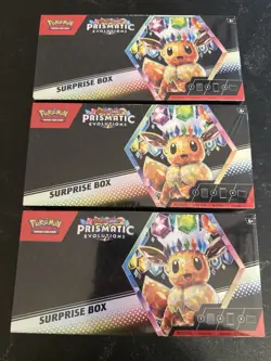 Pokemon TCG Prismatic Evolutions Surprise Box Lot of 3 - Sealed - Image 1