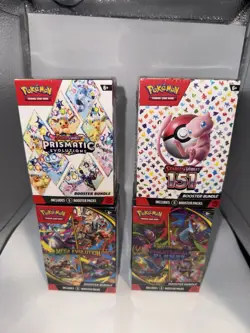Pokemon Booster Bundle Lot of 4 151 Prismatic Flames Mega LOT of 4 Sealed NEW - Image 1