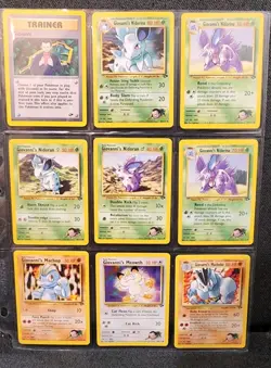 Pokemon TCG Giovanni’s Gym Lot (9 Cards) -Nidorino, Nidorina, Nidoran, Near Mint - Image 1
