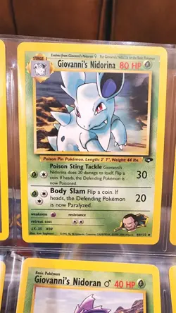 Pokemon TCG Giovanni’s Gym Lot (9 Cards) -Nidorino, Nidorina, Nidoran, Near Mint - Image 3