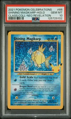2021 POKEMON CELEBRATIONS CLASSIC COLL #66 SHINING MAGIKARP-HOLO PSA 10 - Image 1