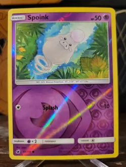Spoink 41/111 S&M: Crimson Invasion ((Reverse Holo)) Mint/NM Pokemon - Image 1