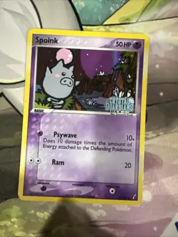 LP/MP | Spoink 62/100 - EX Crystal Guardians Stamped Holo | Pokemon TCG - Image 1