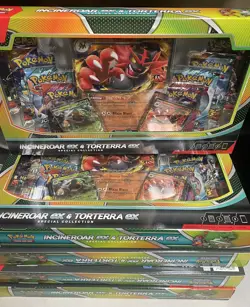 Pokemon TCG Incineroar ex and Torterra ex Special Collection Box (5 PACK) SEALED - Image 1