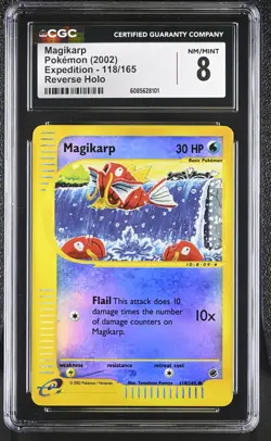 CGC 8 Magikarp 2002 Expedition 118/165 Reverse Holo Pokemon Card - Image 1