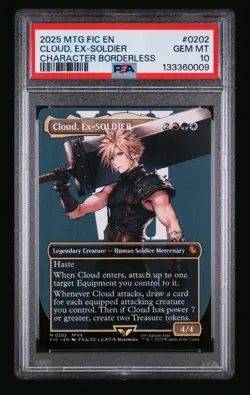 MTG Final Fantasy Cloud Ex-SOLDIER Character Borderless Card PSA 10 - Image 1