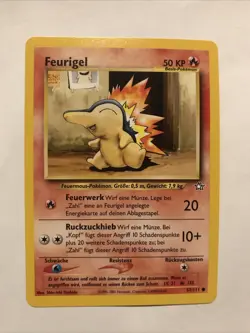 Pokemon TCG GERMAN Feurigel Cyndaquil 57/111 Unlimited NonHolo Neo Genesis Card - Image 1