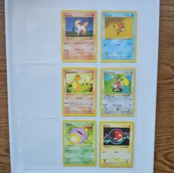 WOTC Pokemon Vintage Base Set Shadowless 6 Card Lot - Image 1