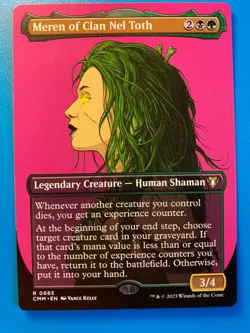 MTG 1x BORDERLESS Meren of Clan Nel Toth 685 Commander Masters Magic the x1 NM - Image 1