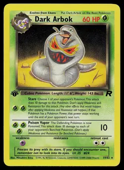 Pokemon Card - Dark Arbok Team Rocket 19/82 Rare 1st Edition - Image 1