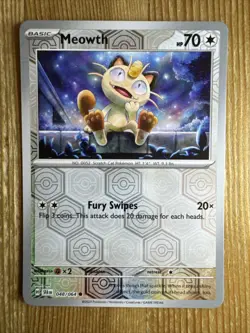 Pokemon TCG: Meowth 048/064 REVERSE Holo - Shrouded Fable - Image 1