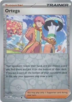 Pokemon - Ortega - 190/197 - Uncommon - Reverse Holo - OBSIDIAN FLAMES - NM/M - Image 1