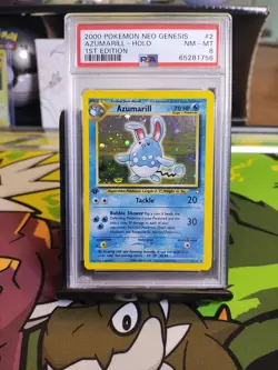 Azumarill Neo Genesis 1st Edition Holo #2 PSA 8 NM-MT 2000 Vintage Pokemon 2/111 - Image 2