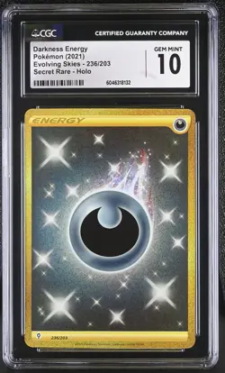 DARKNESS ENERGY Evolving Skies Holo Rare #236 CGC 10 Pokemon [Nostalgium] - Image 1