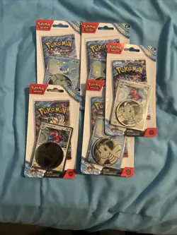 POKEMON BOOSTER PACK LOT, SCARLET AND VIOLET, STELLAR CROWN, 5 Packs - Image 1