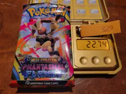 22.74g (Heavy for Lot) Phantasmal Flames Pokemon Booster Pack - Sealed #329 - Image 1