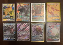 Pokemon TCG GX Bundle Hidden Fates, Crimson invasion Unbroken Bonds NM Lot Of 8 - Image 1