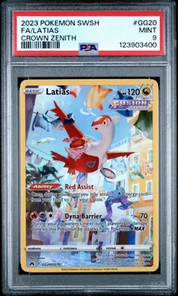 Pokemon TCG Latias GG20/GG70 Crown Zenith Galarian Gallery PSA 9 - Image 1