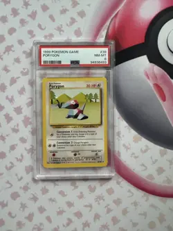 Porygon 39/102 Base Set Unlimited Uncommon Graded Pokemon Card - PSA 8 - Image 1