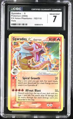 CGC 7 Gyarados Gold Star 2006 EX Holon Phantoms 102/110 Holo Pokemon Card - Image 1