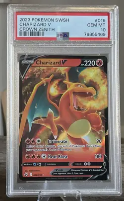 Pokemon TCG Charizard v Crown Zenith Holo Ultra Rare Card 018/159 PSA GEM MT 10 - Image 1