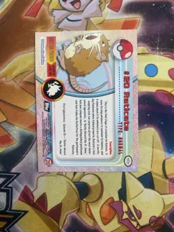 Raticate #20 - BLACK Logo - Texture HOLO FOIL- SERIES 1 - TOPPS POKEMON CARD NM - Image 2