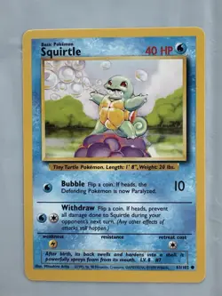 Squirtle 63/102 Bulbasaur Charmander Base Set Starter Pokemon Cards NM+ Lot - Image 2