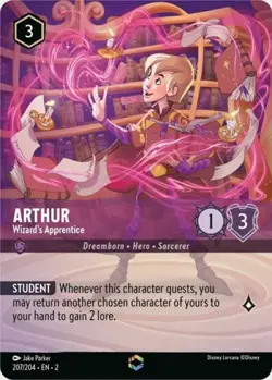 Lorcana Arthur - Wizard's Apprentice (Alternate Art) NM Holofoil - Image 1
