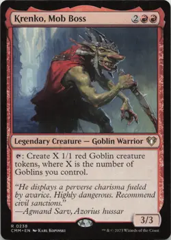Krenko, Mob Boss R Commander Masters 238 NM MTG - Image 1