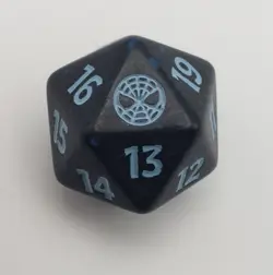 Magic the Gathering Spider-man Prerelease D20 Black Blue Spindown Dice 2025 - Image 1
